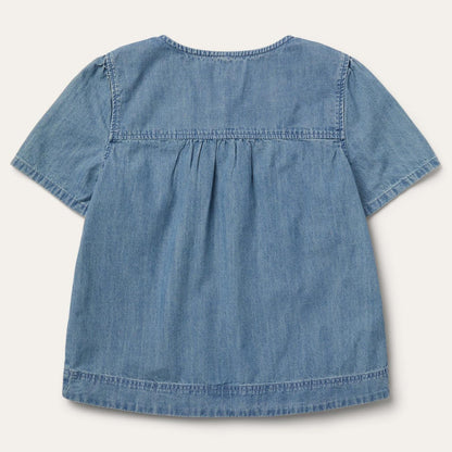 Women Blouses Stetson Short-Sleeved Denim Blouse Blue