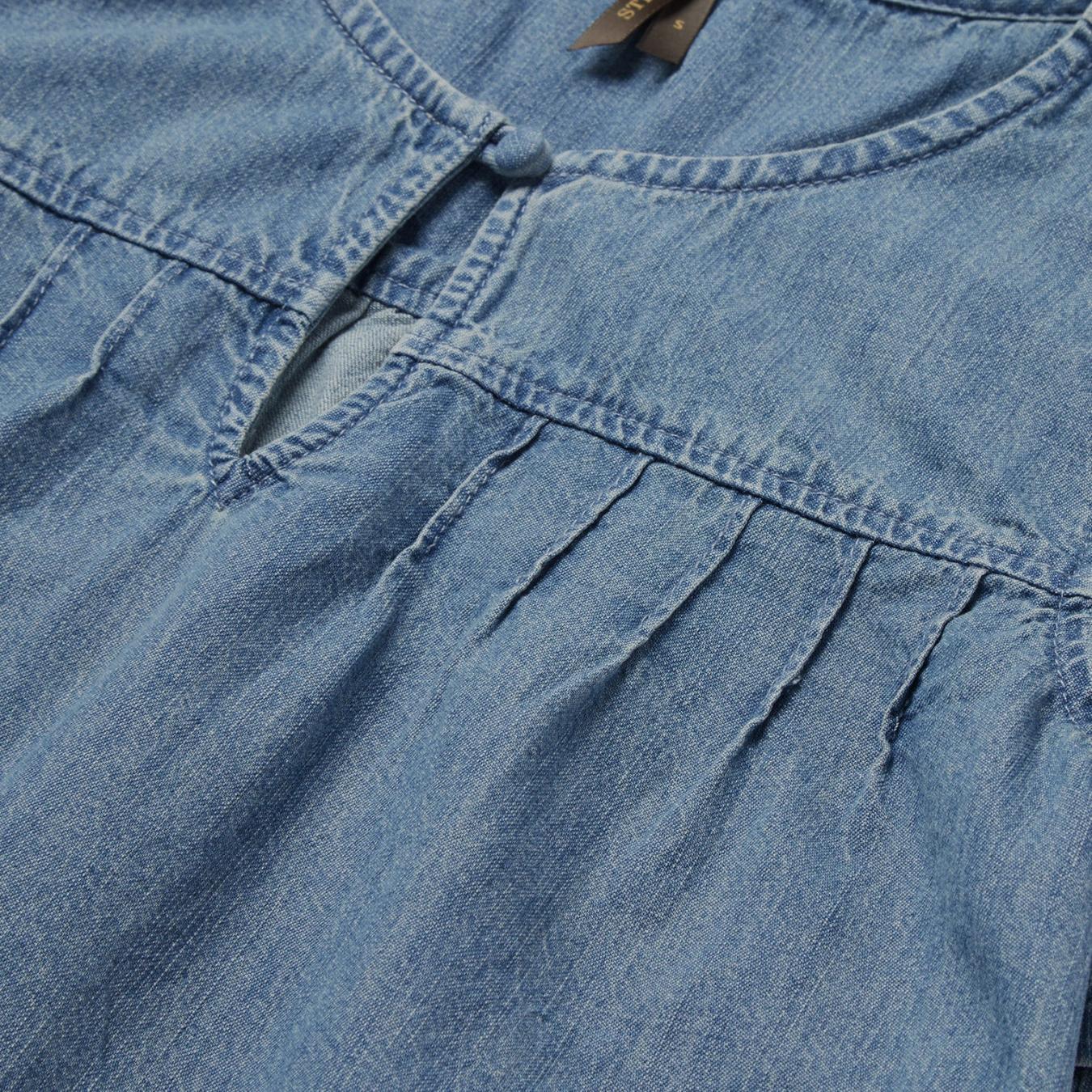Women Blouses Stetson Short-Sleeved Denim Blouse Blue