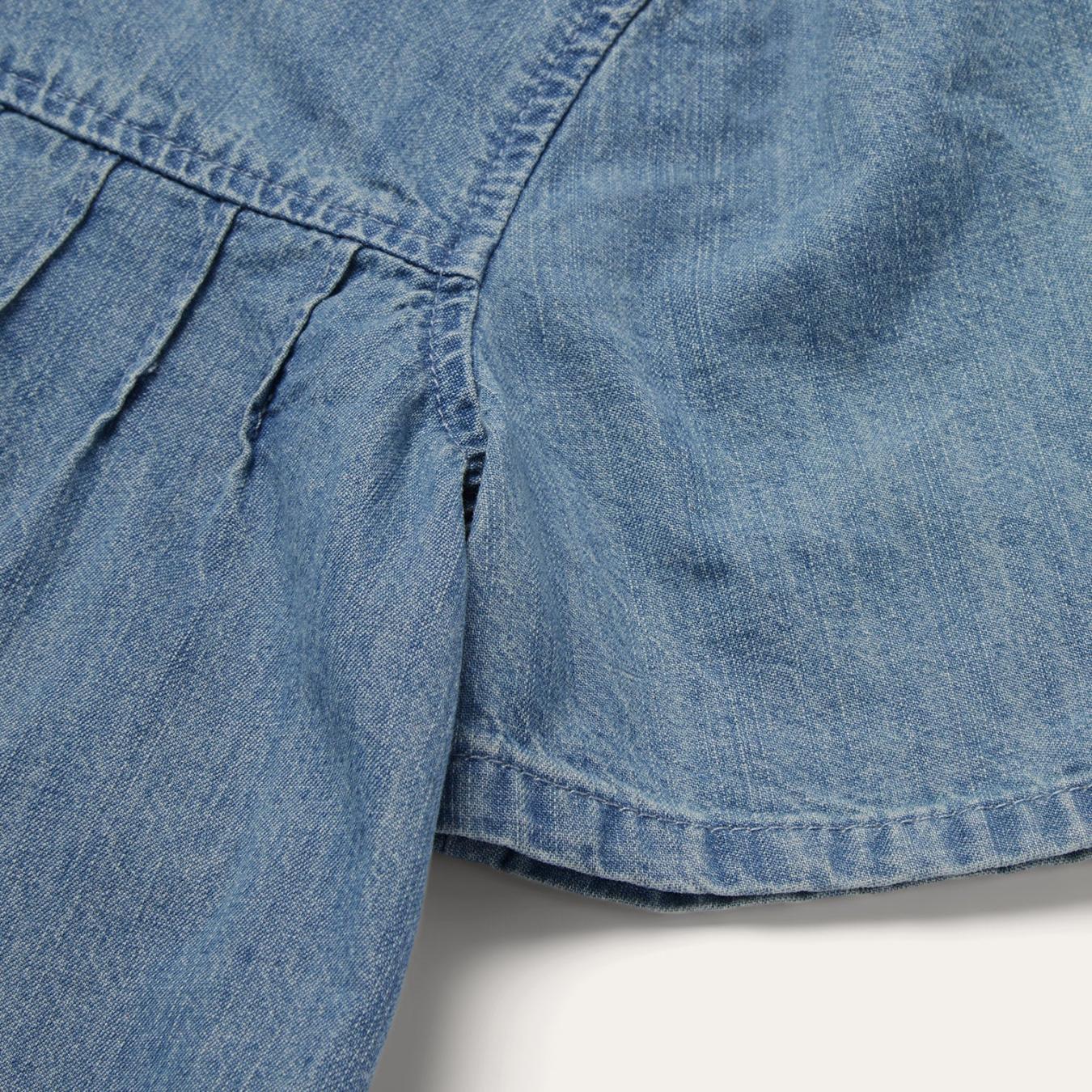 Women Blouses Stetson Short-Sleeved Denim Blouse Blue