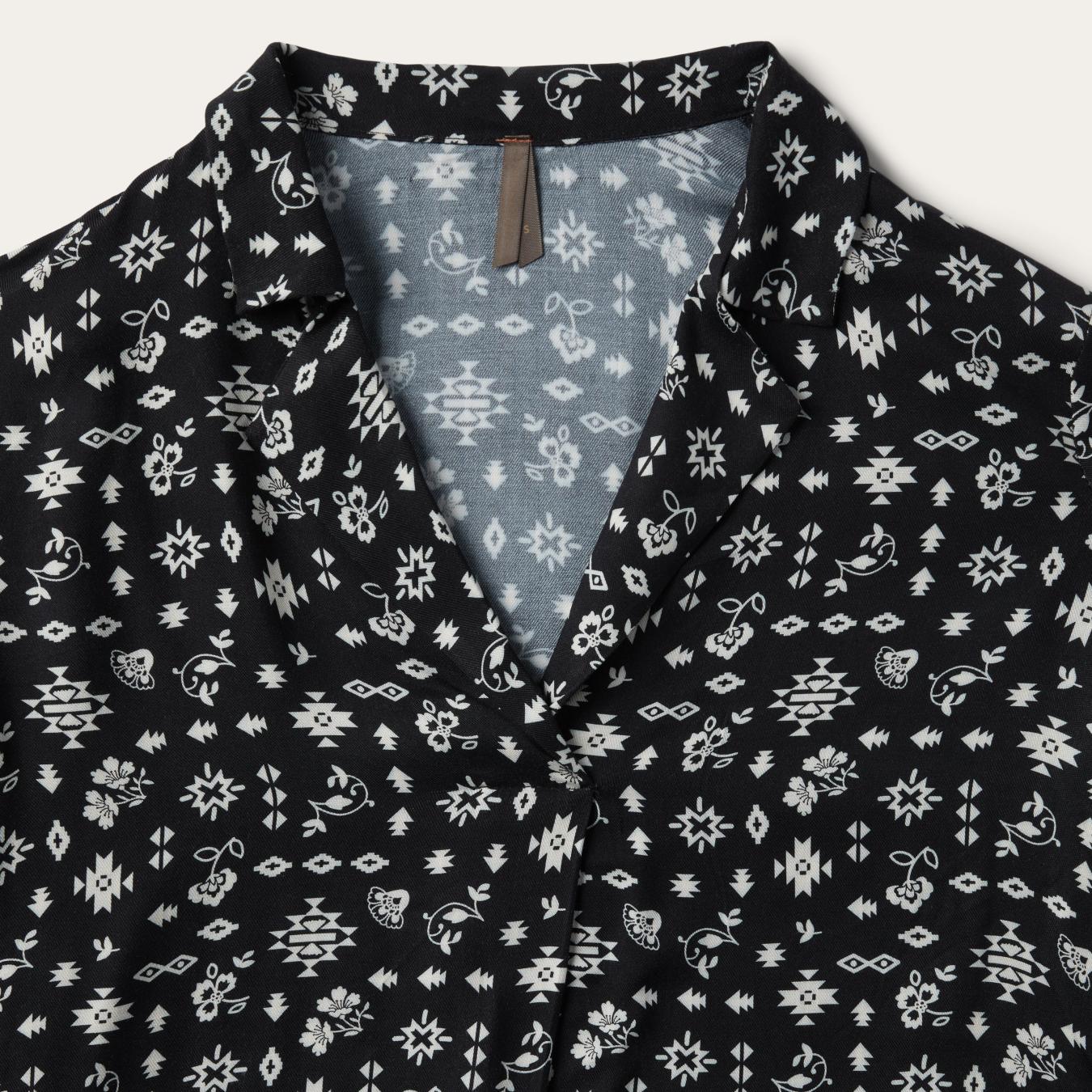 Women Blouses Stetson Southwestern Ditzy Print Blouse Black