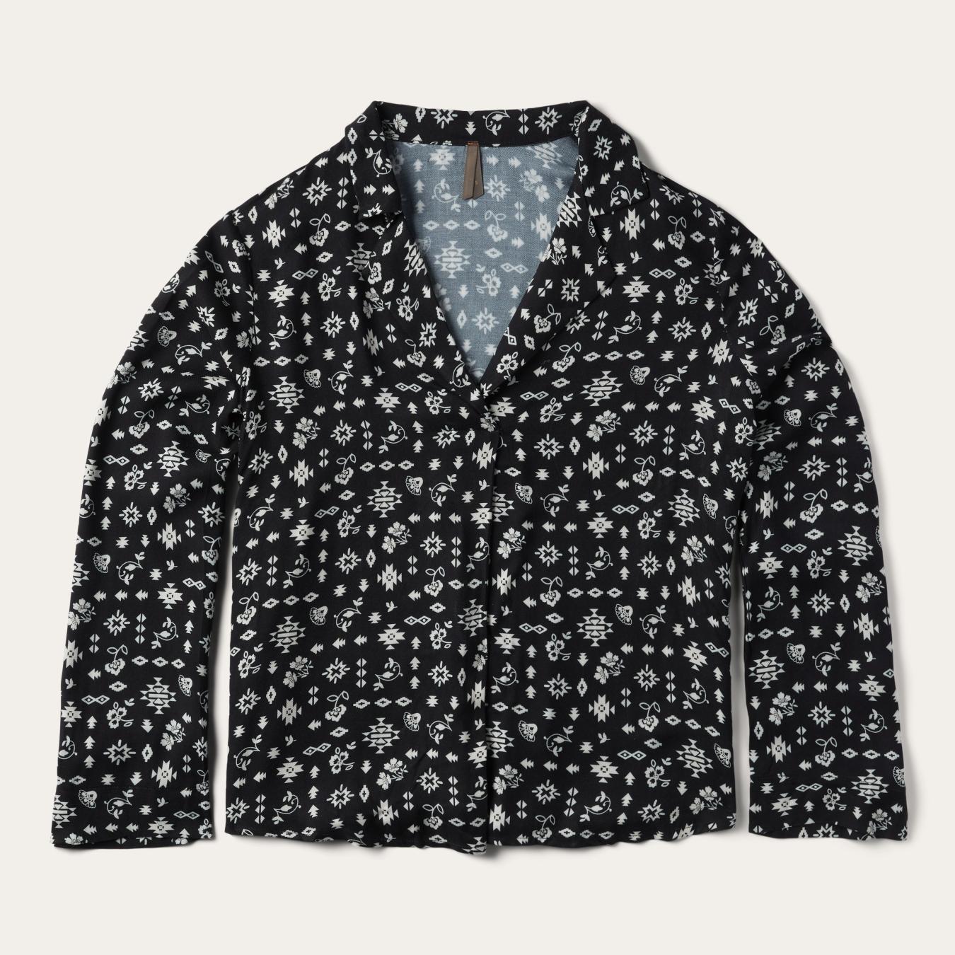 Women Blouses Stetson Southwestern Ditzy Print Blouse Black