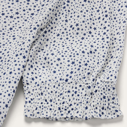 Women Blouses Stetson Stars Print Peasant Blouse White
