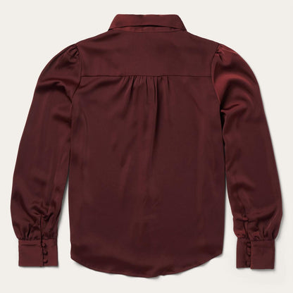 Women Blouses Stetson Wine Satin Blouse Red