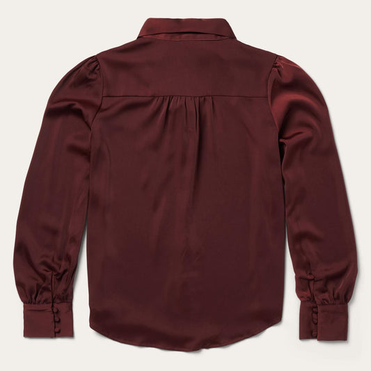 Women Blouses Stetson Wine Satin Blouse Red