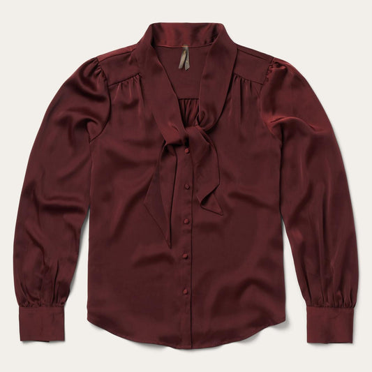 Women Blouses Stetson Wine Satin Blouse Red
