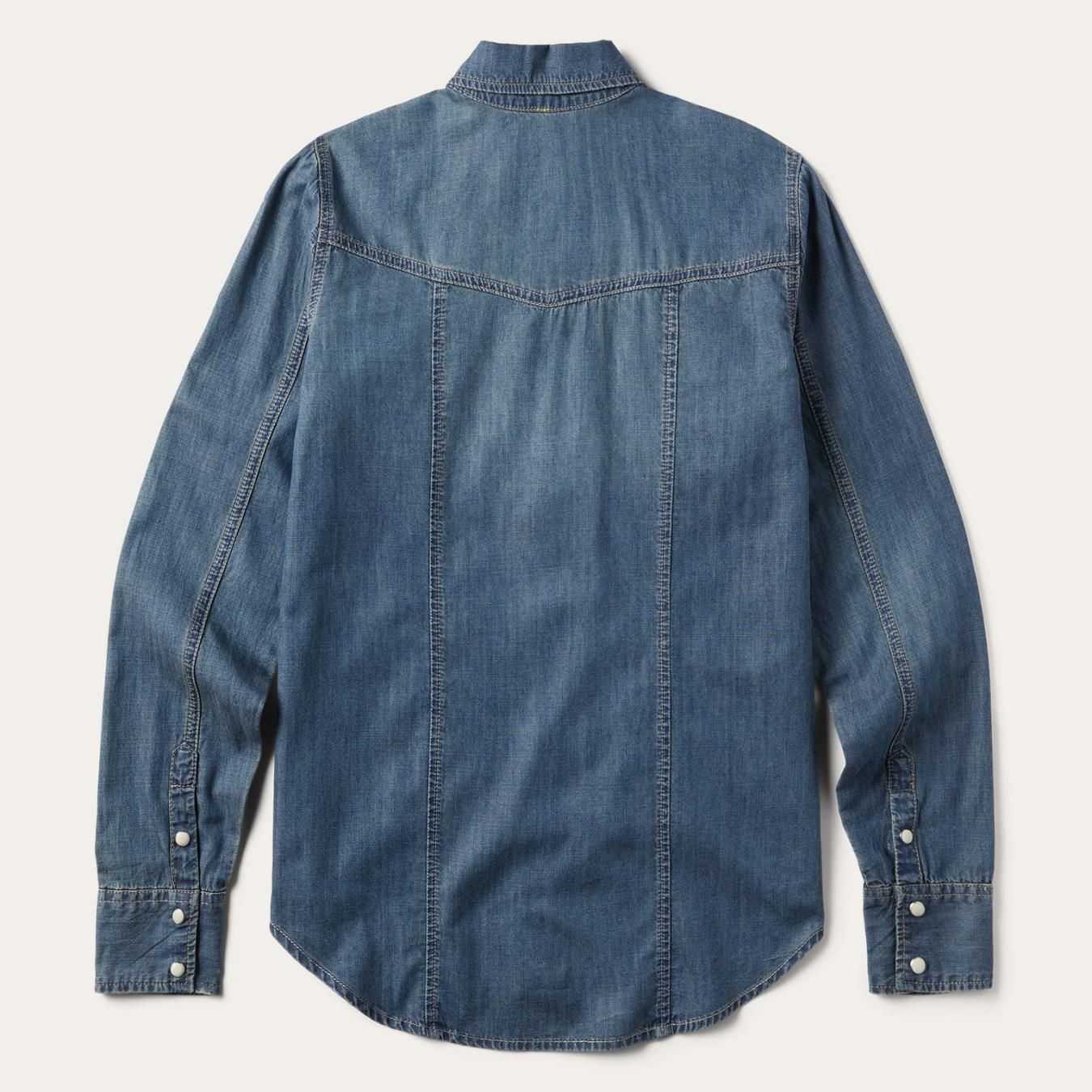 Women Denim Shirts Stetson Boyfriend Fit Denim Shirt Blue