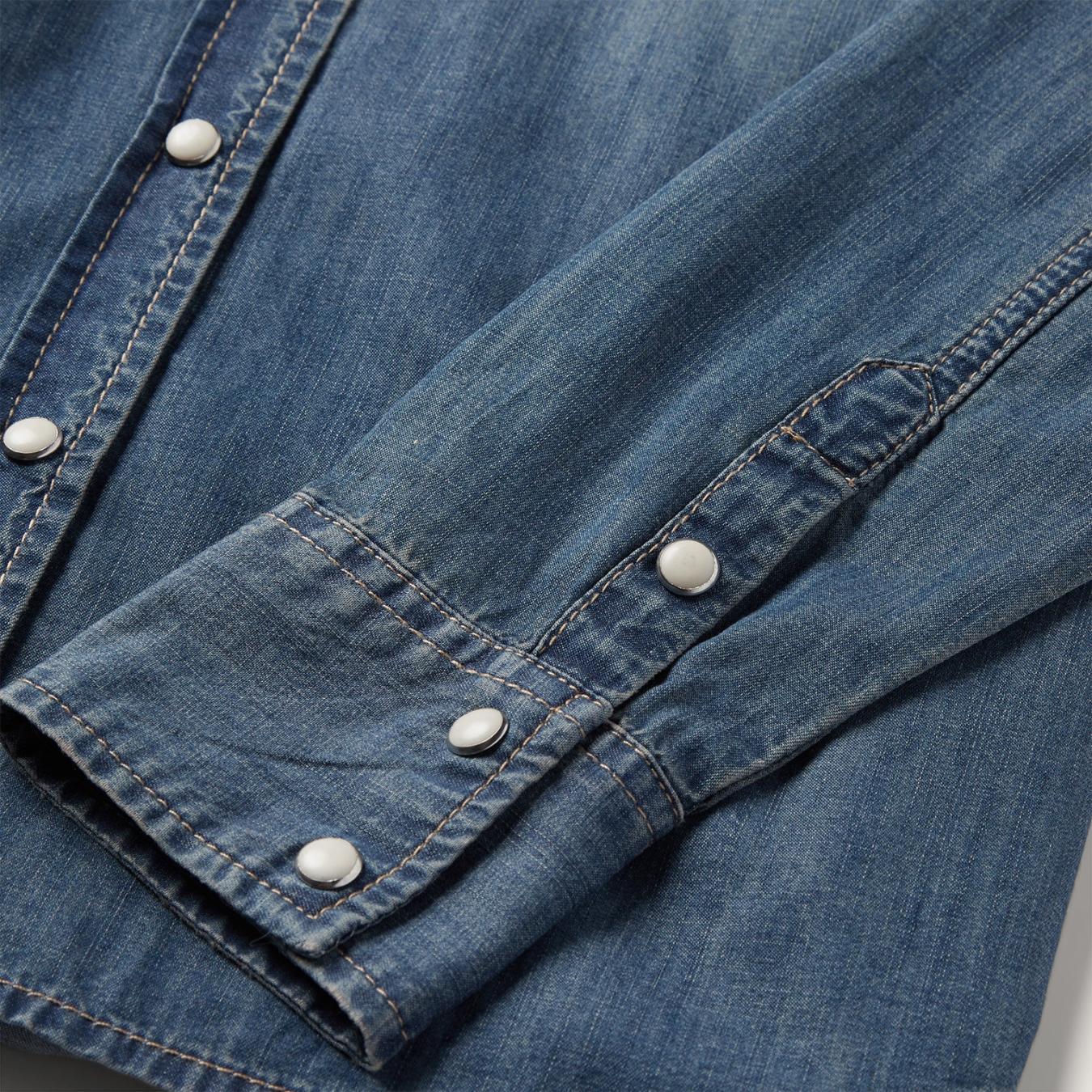 Women Denim Shirts Stetson Boyfriend Fit Denim Shirt Blue