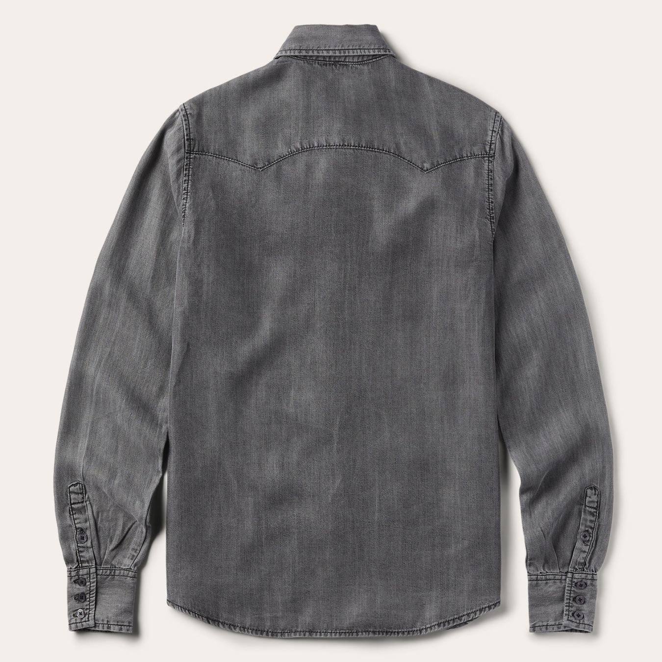 Women Denim Shirts Stetson Boyfriend Fit Denim Shirt Washed Black