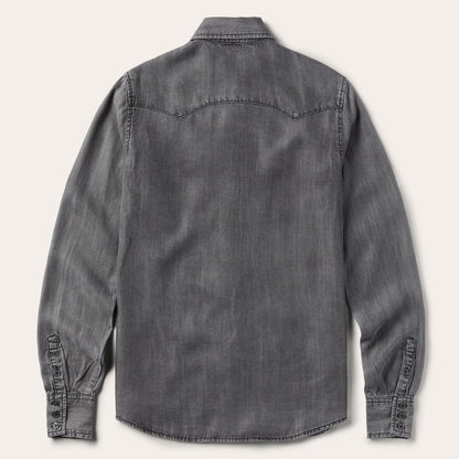 Women Denim Shirts Stetson Boyfriend Fit Denim Shirt Washed Black
