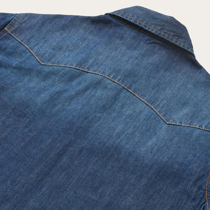 Women Denim Shirts Stetson Dark Denim Snap Front Shirt Blue