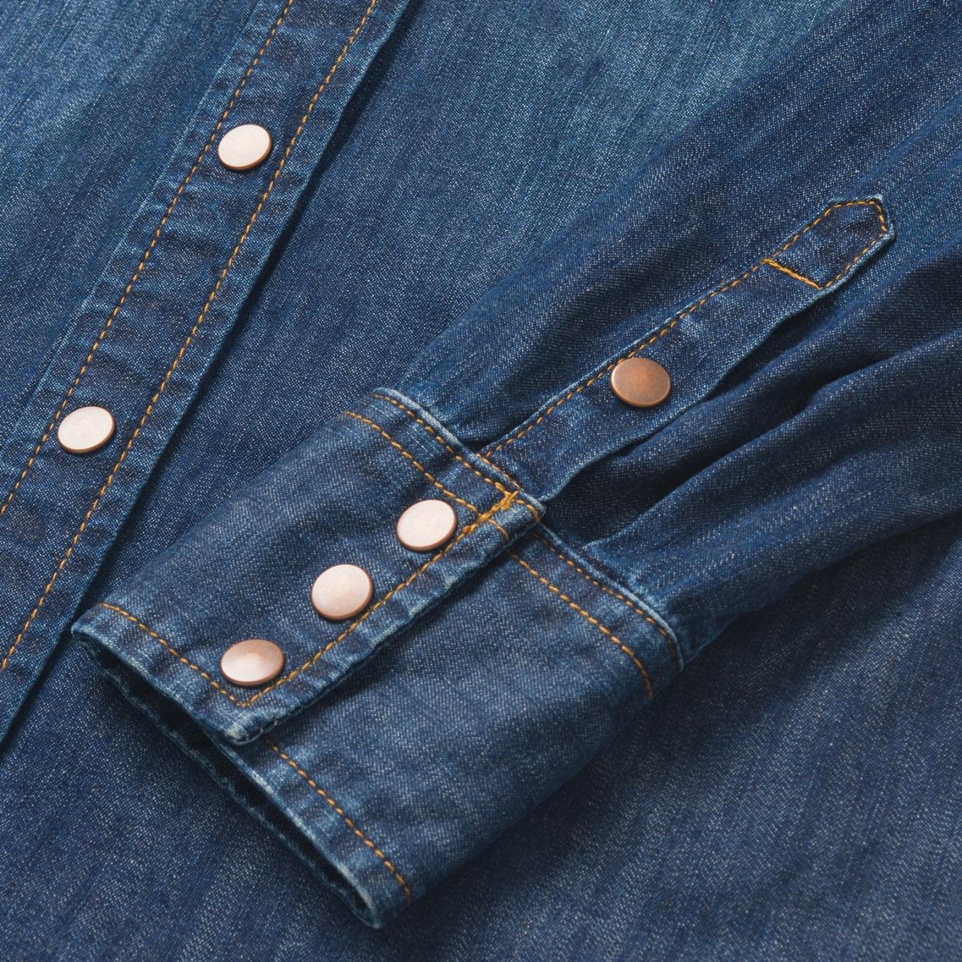Women Denim Shirts Stetson Dark Denim Snap Front Shirt Blue
