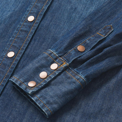 Women Denim Shirts Stetson Dark Denim Snap Front Shirt Blue