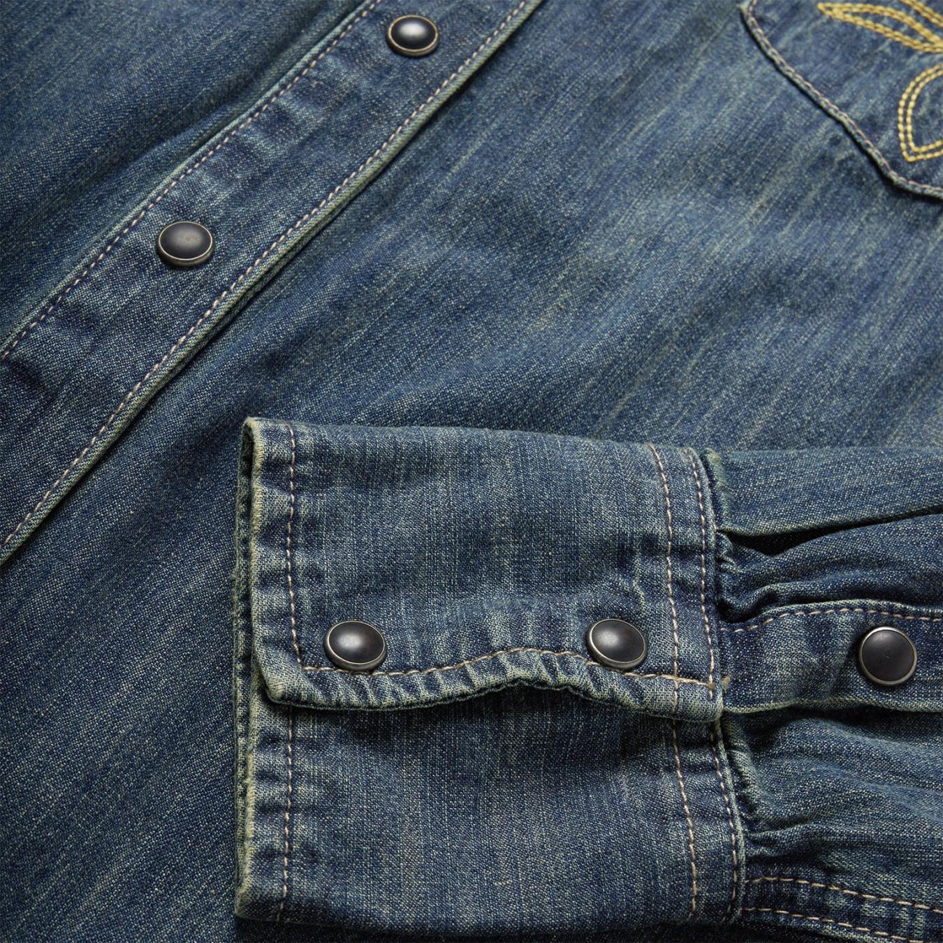 Women Denim Shirts Stetson Dirty Denim Boyfriend Fit Shirt Blue