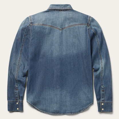 Women Denim Shirts Stetson Distressed Denim Shirt Blue