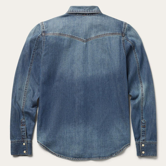 Women Denim Shirts Stetson Distressed Denim Shirt Blue