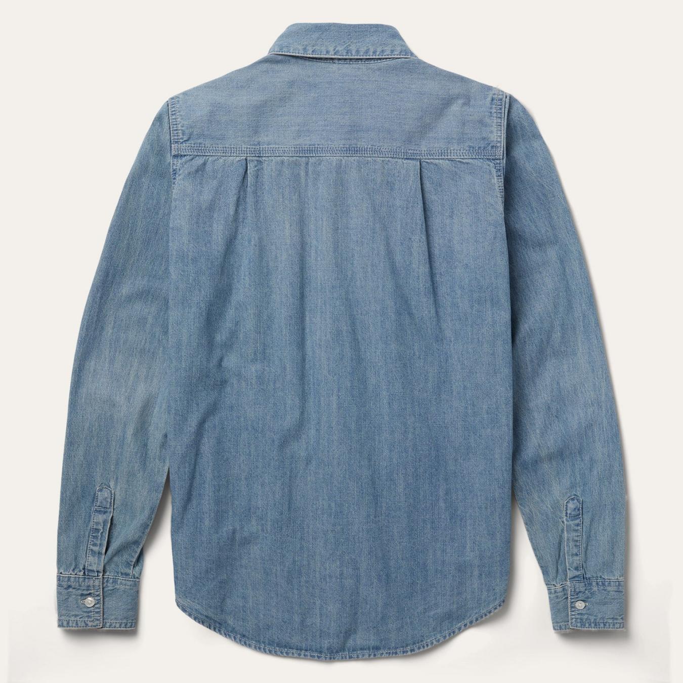 Women Denim Shirts Stetson Long-Sleeved Denim Shirt Blue