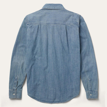 Women Denim Shirts Stetson Long-Sleeved Denim Shirt Blue