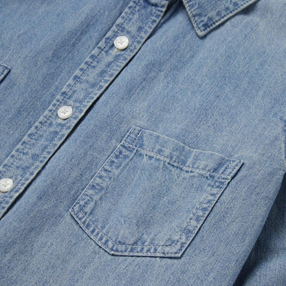 Women Denim Shirts Stetson Long-Sleeved Denim Shirt Blue