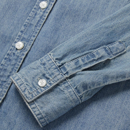 Women Denim Shirts Stetson Long-Sleeved Denim Shirt Blue