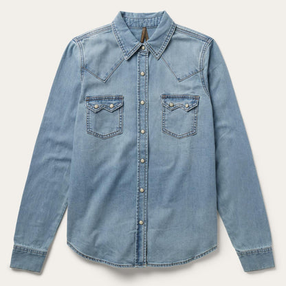 Women Denim Shirts Stetson Loose Fit Denim Shirt Blue