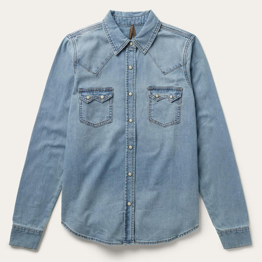 Women Denim Shirts Stetson Loose Fit Denim Shirt Blue