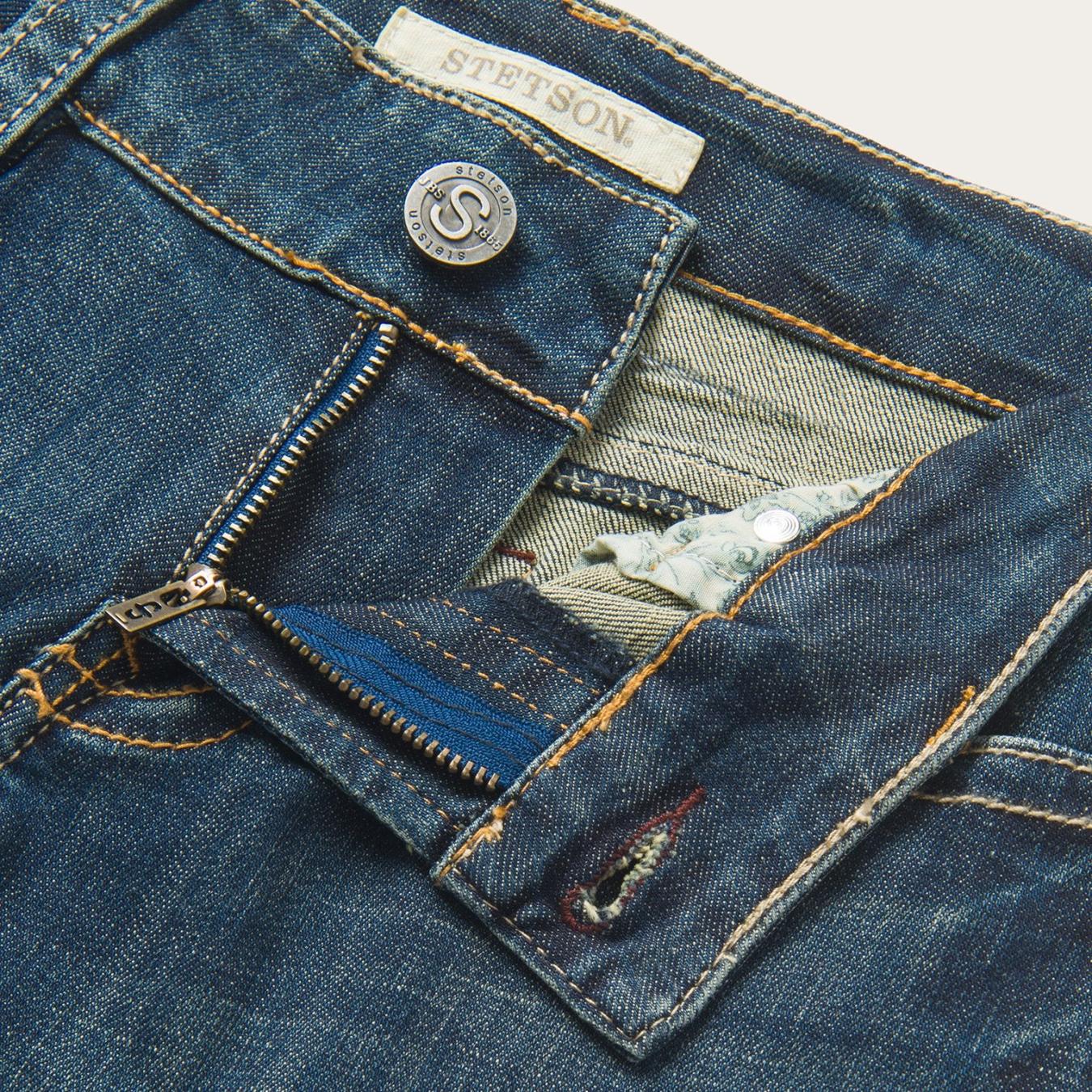 Women Denim Stetson 214 City Trouser Jeans In Medium Wash Blue