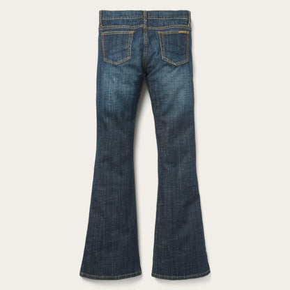 Women Denim Stetson 816 Classic Boot Cut Jeans In Dark Wash Blue