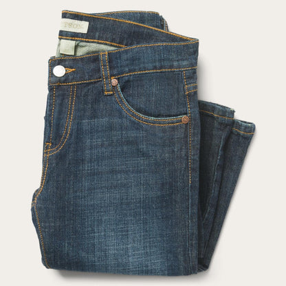 Women Denim Stetson 816 Classic Boot Cut Jeans In Dark Wash Blue