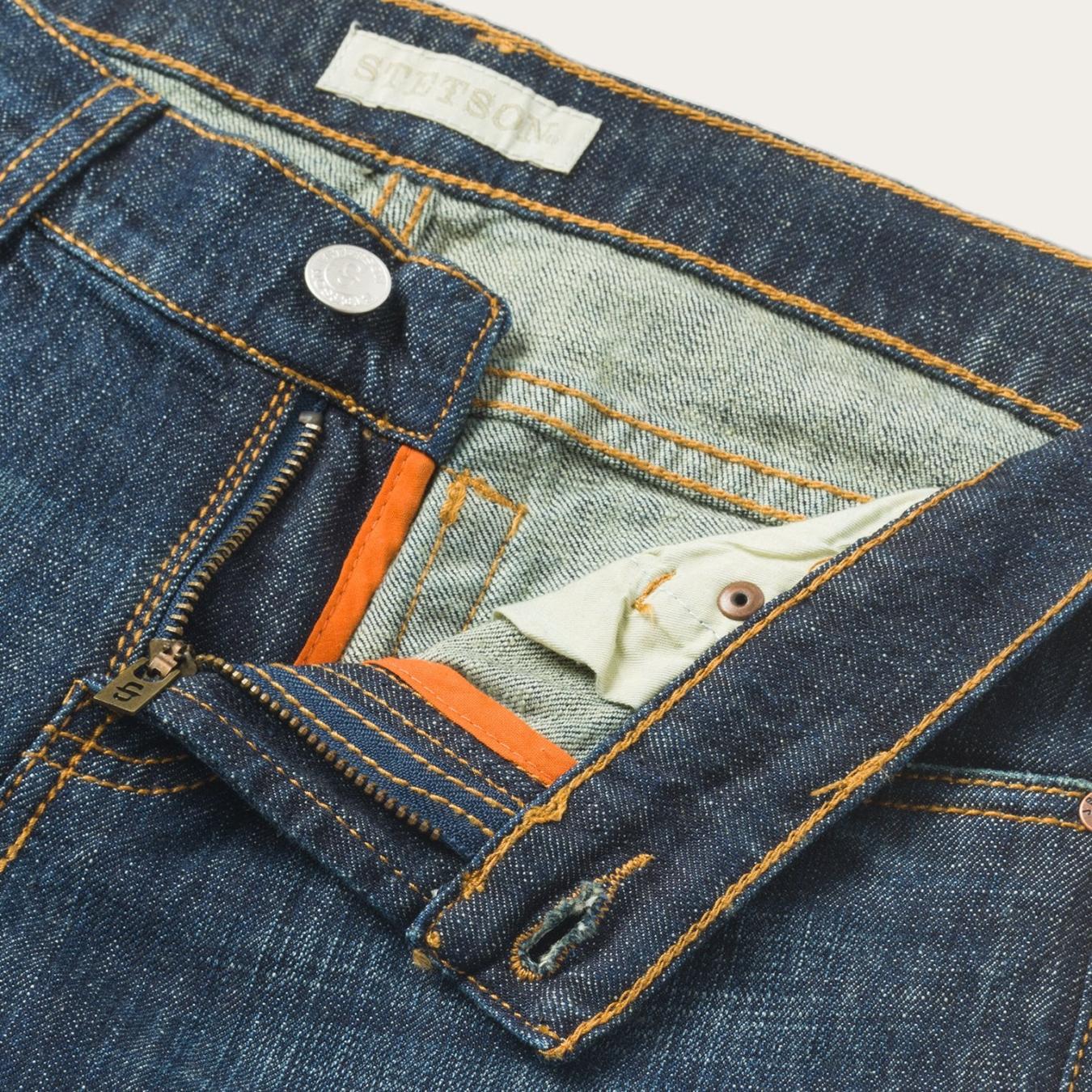 Women Denim Stetson 816 Classic Boot Cut Jeans In Dark Wash Blue
