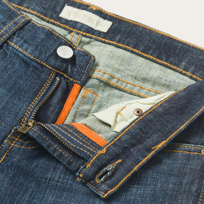 Women Denim Stetson 816 Classic Boot Cut Jeans In Dark Wash Blue