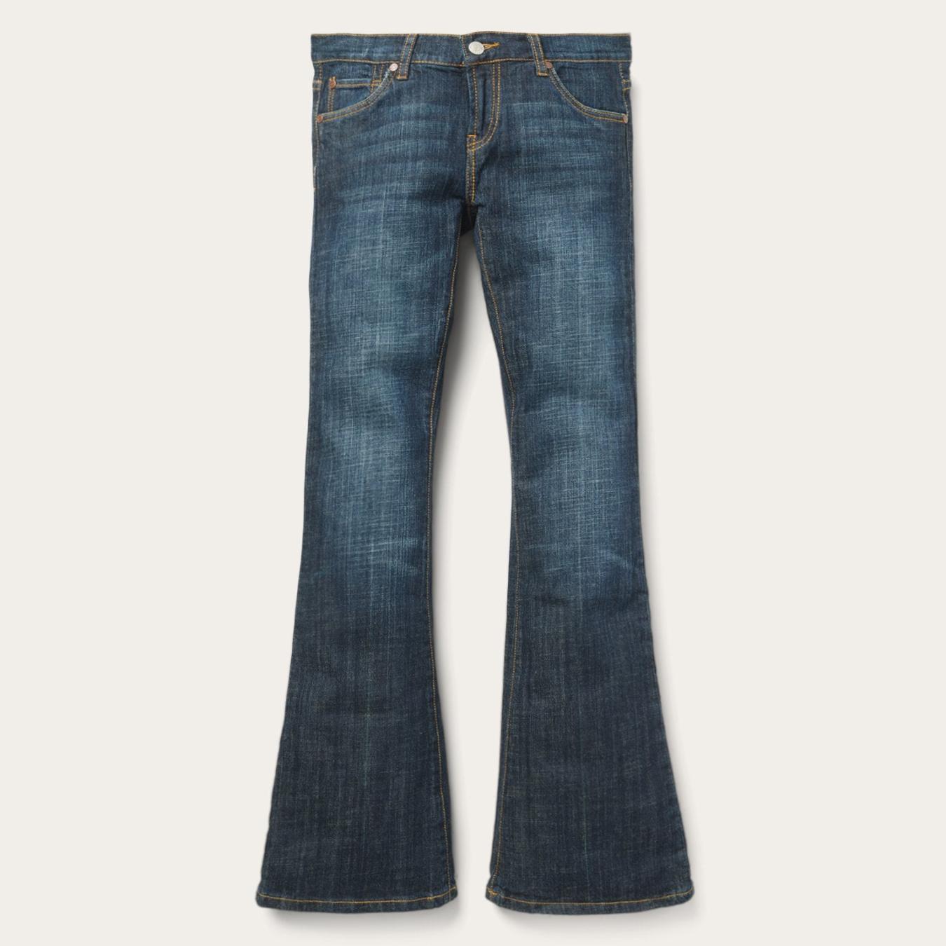 Women Denim Stetson 816 Classic Boot Cut Jeans In Dark Wash Blue