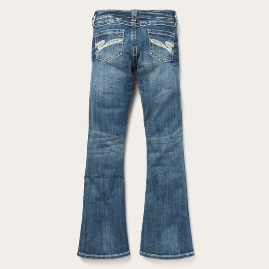 Women Denim Stetson 816 Fit Jeans With White "S" Back Pocket Blue