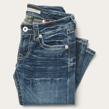 Women Denim Stetson 816 Fit Jeans With White "S" Back Pocket Blue