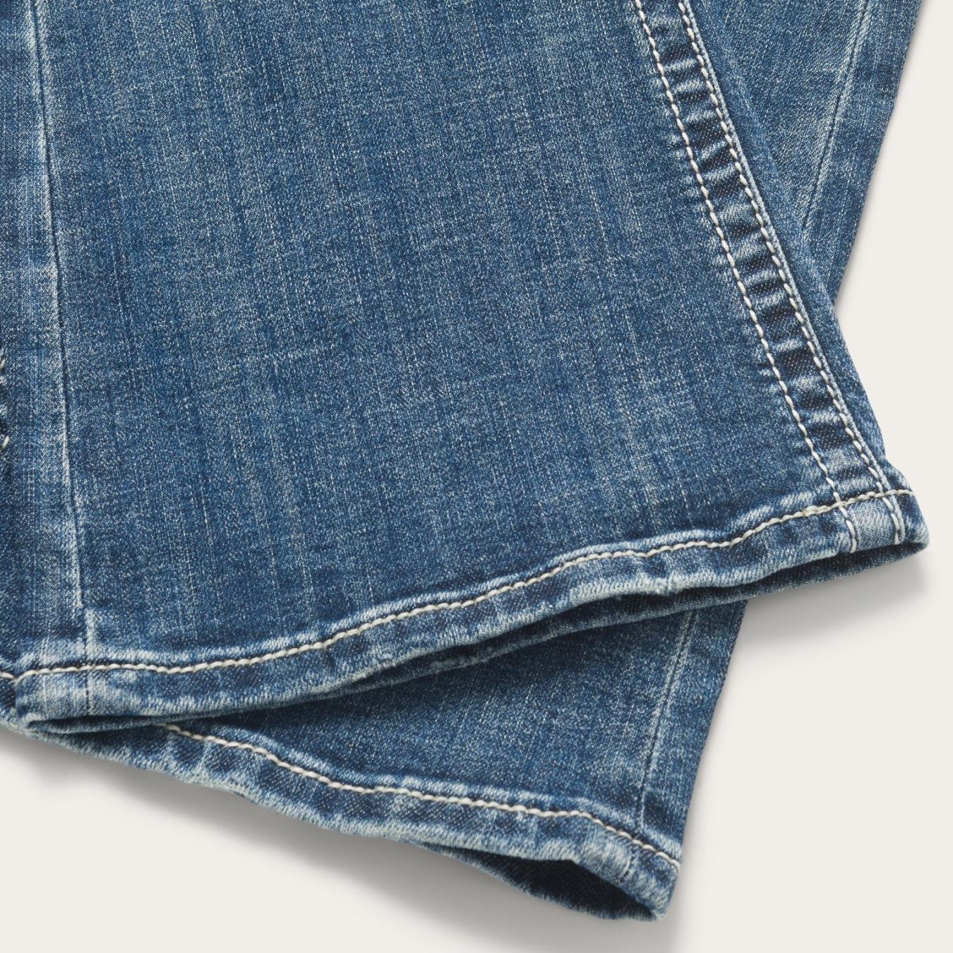 Women Denim Stetson 816 Fit Jeans With White "S" Back Pocket Blue