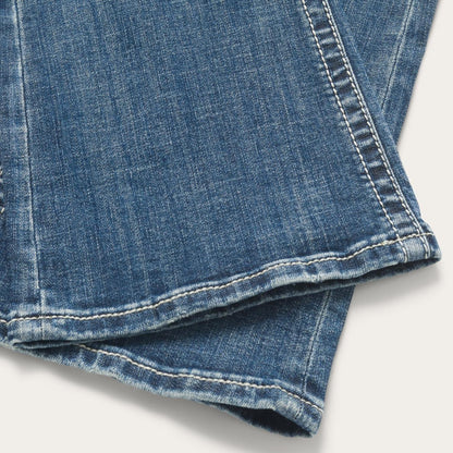 Women Denim Stetson 816 Fit Jeans With White "S" Back Pocket Blue