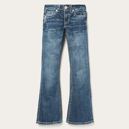 Women Denim Stetson 816 Fit Jeans With White "S" Back Pocket Blue
