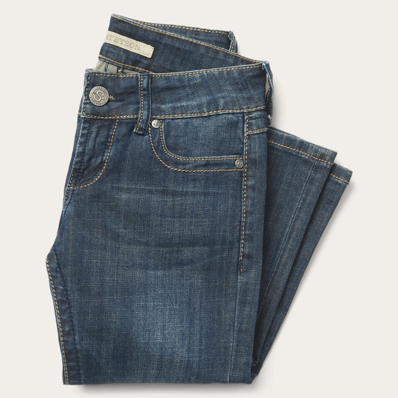 Women Denim Stetson 818 Bootcut Jean With "S" Back Pocket Blue