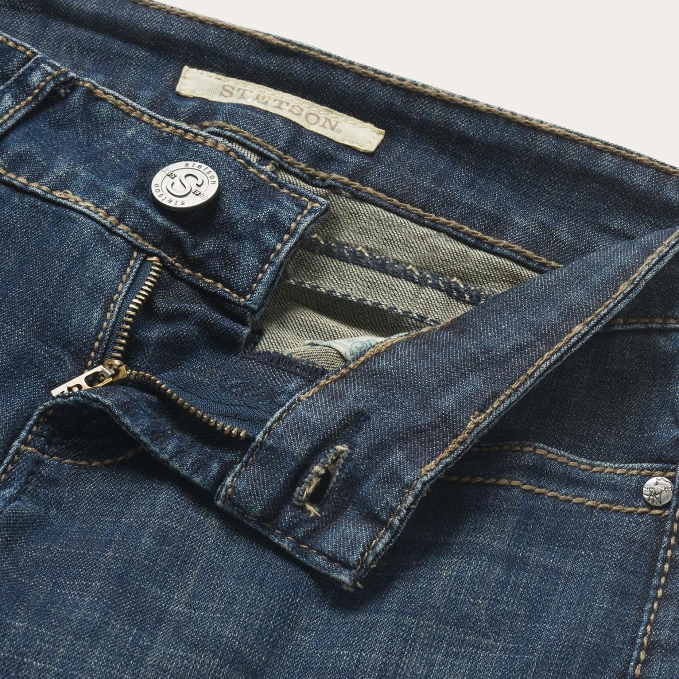 Women Denim Stetson 818 Bootcut Jean With "S" Back Pocket Blue