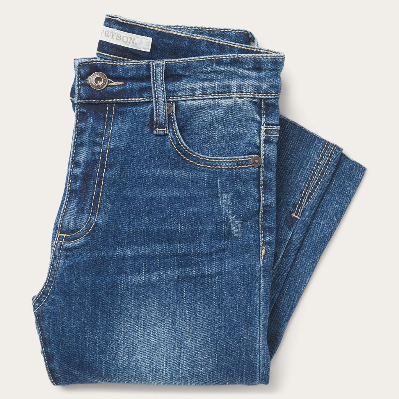 Women Denim Stetson 902 High Waist Slim Fit Jean Blue