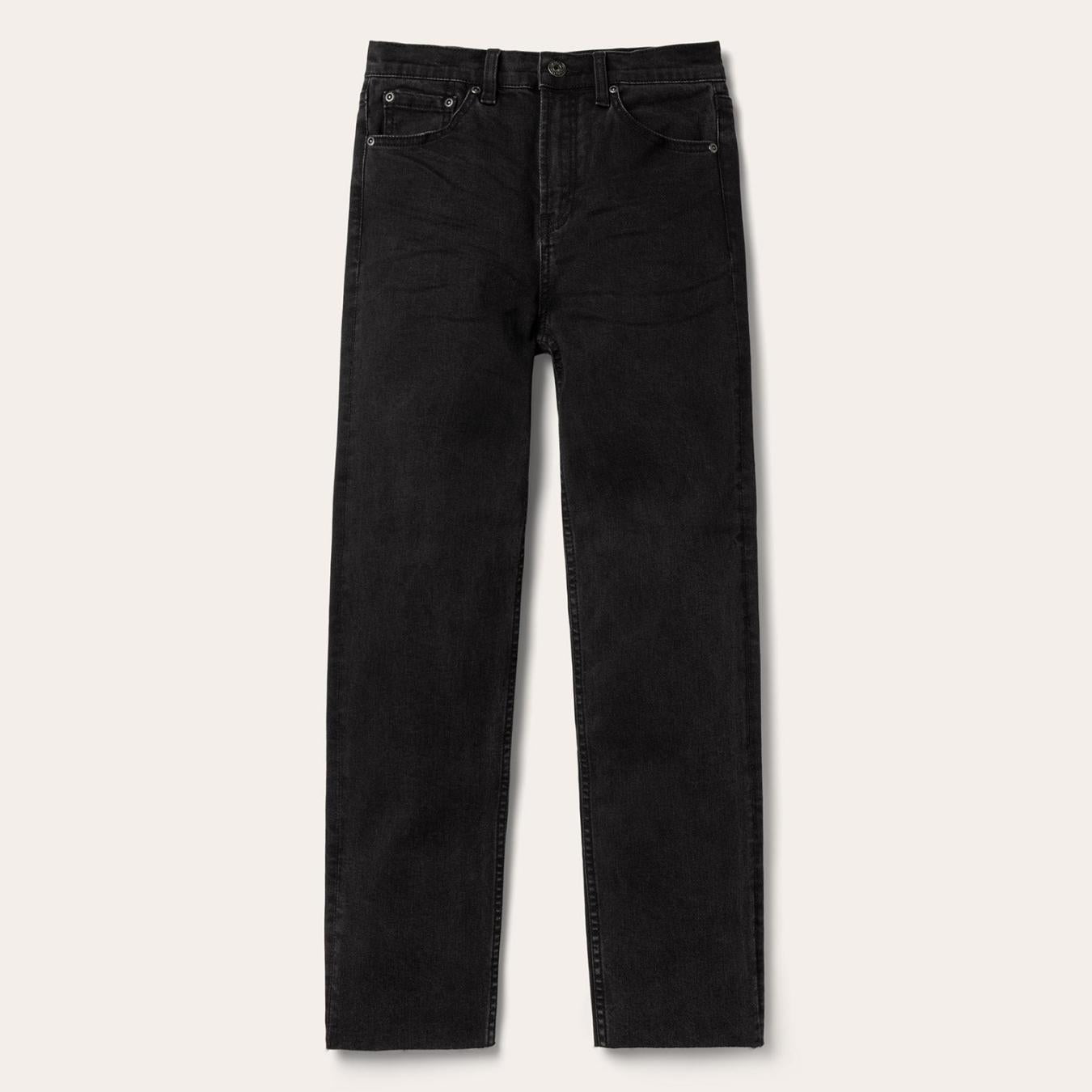 Women Denim Stetson 915 High Rise Straight Fit Crop Jeans Black