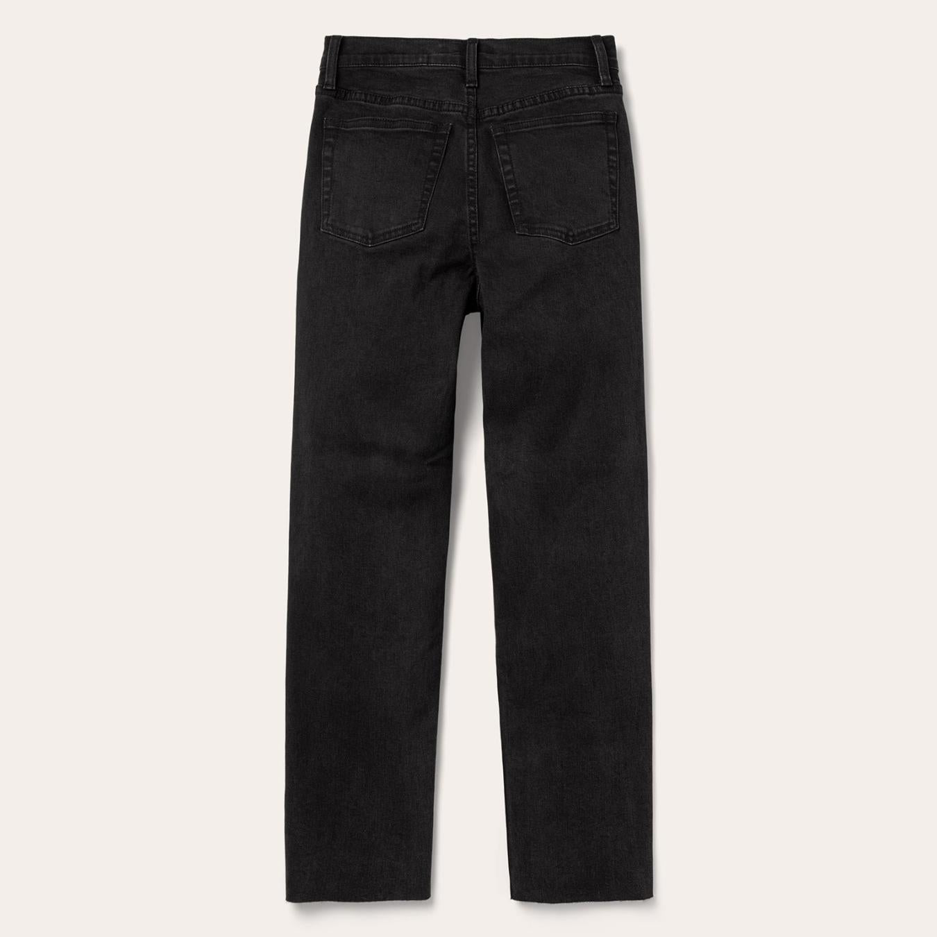 Women Denim Stetson 915 High Rise Straight Fit Crop Jeans Black