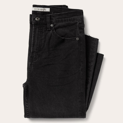 Women Denim Stetson 915 High Rise Straight Fit Crop Jeans Black