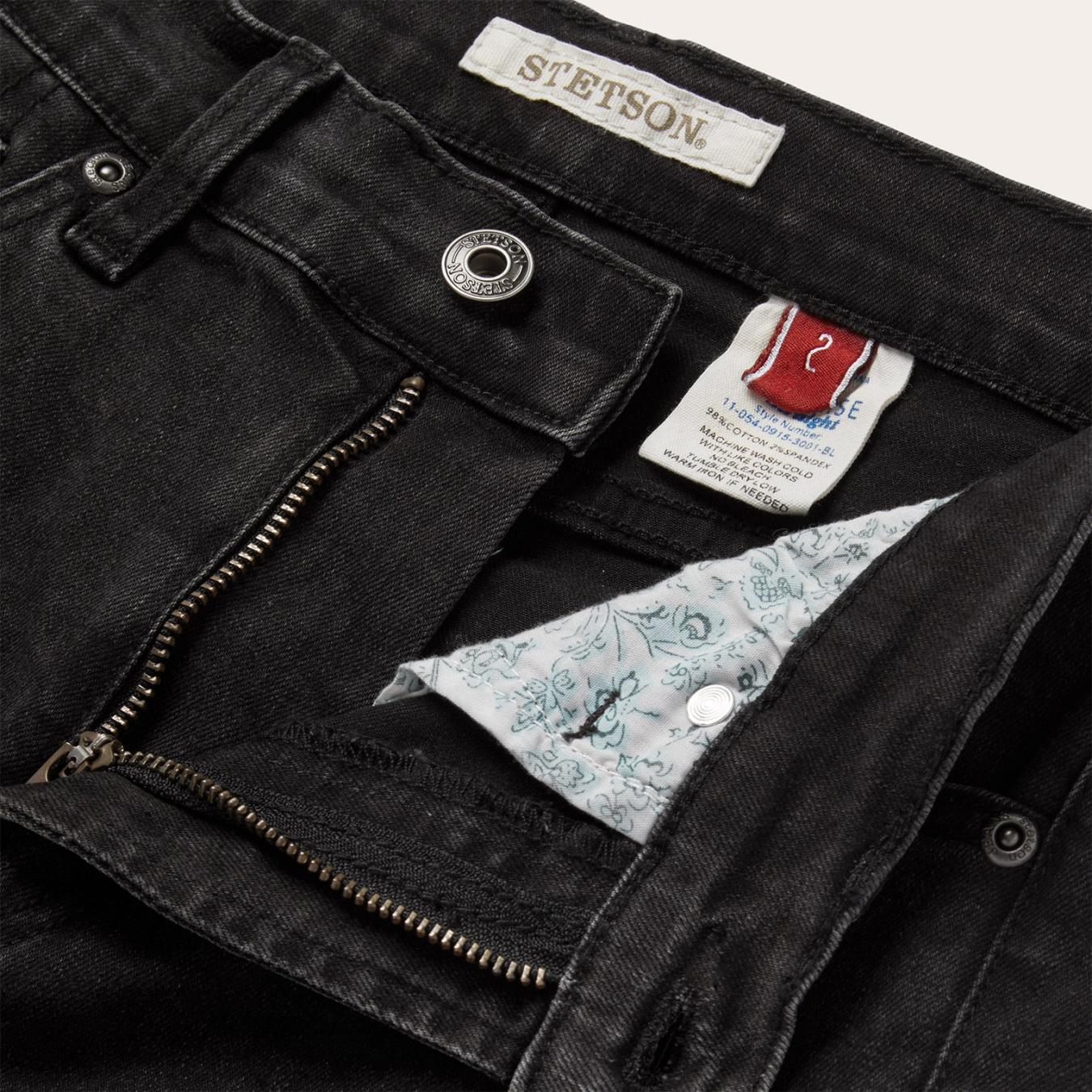 Women Denim Stetson 915 High Rise Straight Fit Crop Jeans Black