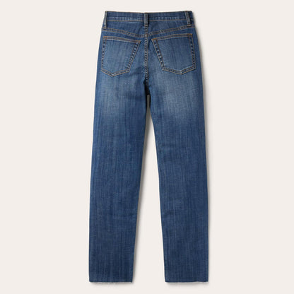 Women Denim Stetson 915 High Rise Straight Fit Crop Jeans Blue