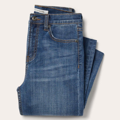 Women Denim Stetson 915 High Rise Straight Fit Crop Jeans Blue