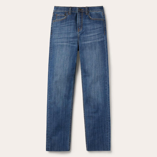 Women Denim Stetson 915 High Rise Straight Fit Crop Jeans Blue