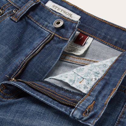 Women Denim Stetson 915 High Rise Straight Fit Crop Jeans Blue