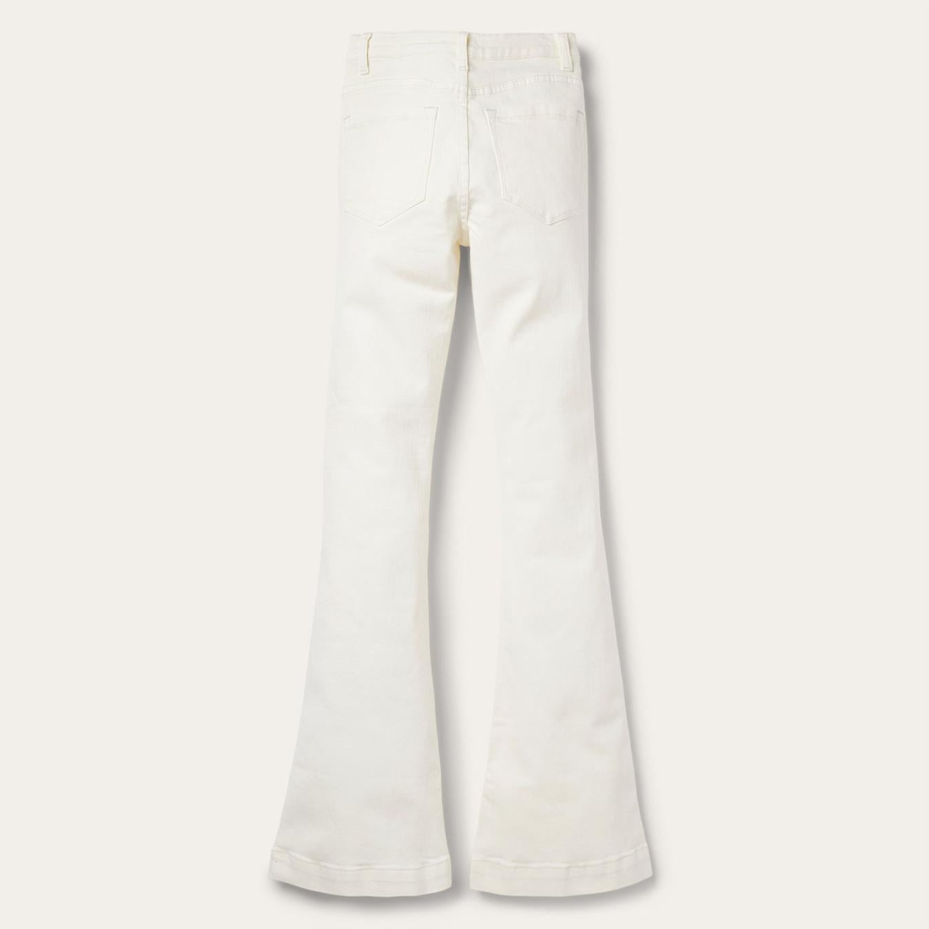Women Denim Stetson 921 High Rise Flare Fit Jean White
