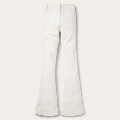 Women Denim Stetson 921 High Rise Flare Fit Jean White