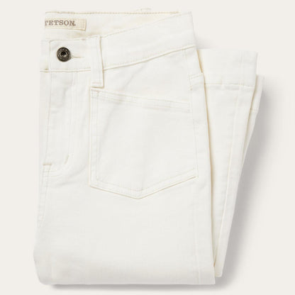 Women Denim Stetson 921 High Rise Flare Fit Jean White